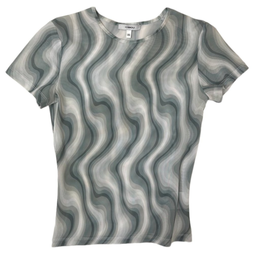 Miaou Mini Tee in Swerve - green/white - size XS